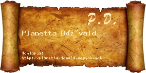 Planetta Dévald névjegykártya